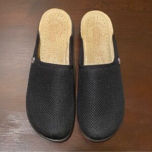 Fly Flot Women's Size 40 US 9 Black Slip On Anti-Shock Italian Comfort Clogs EUC